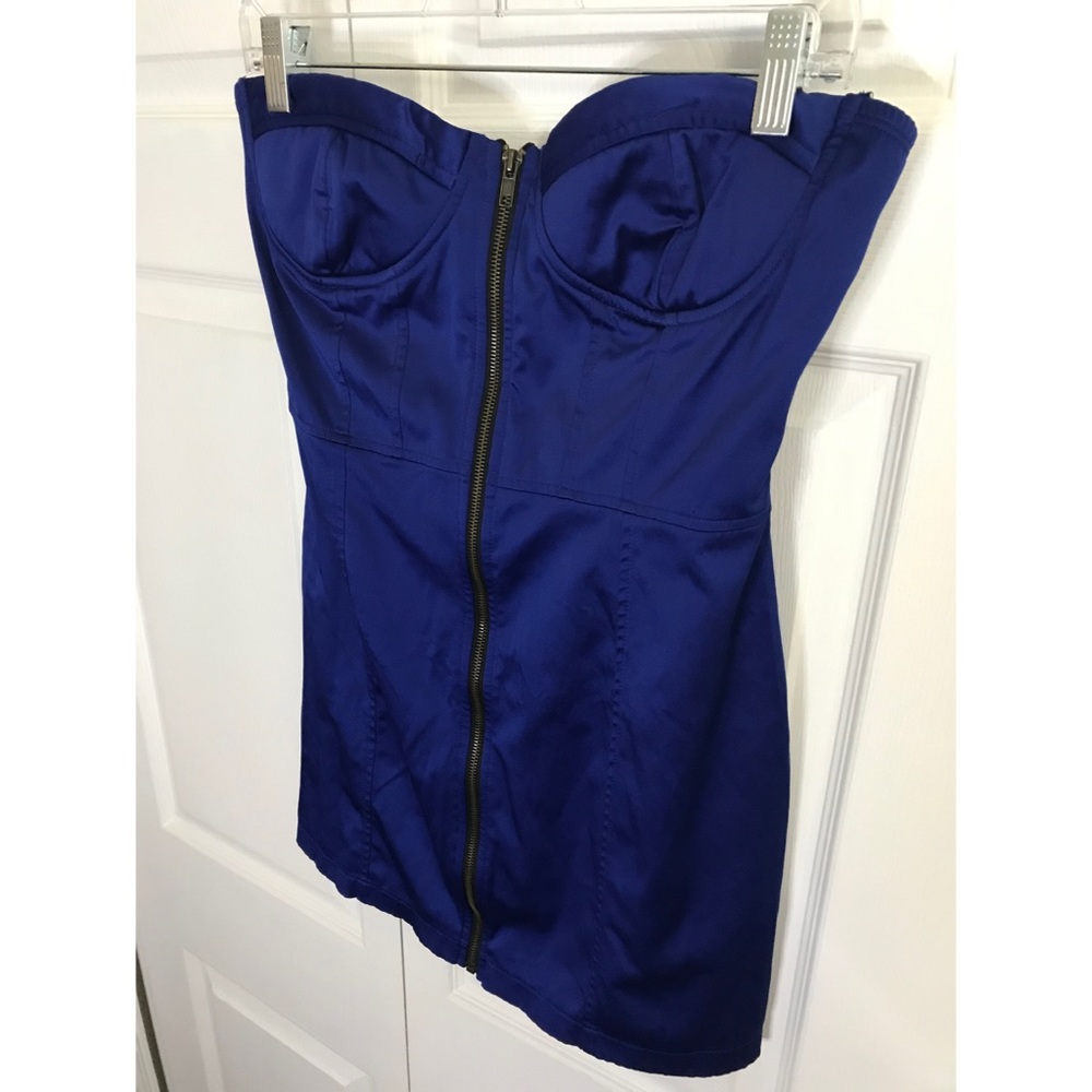 Blue satin dress